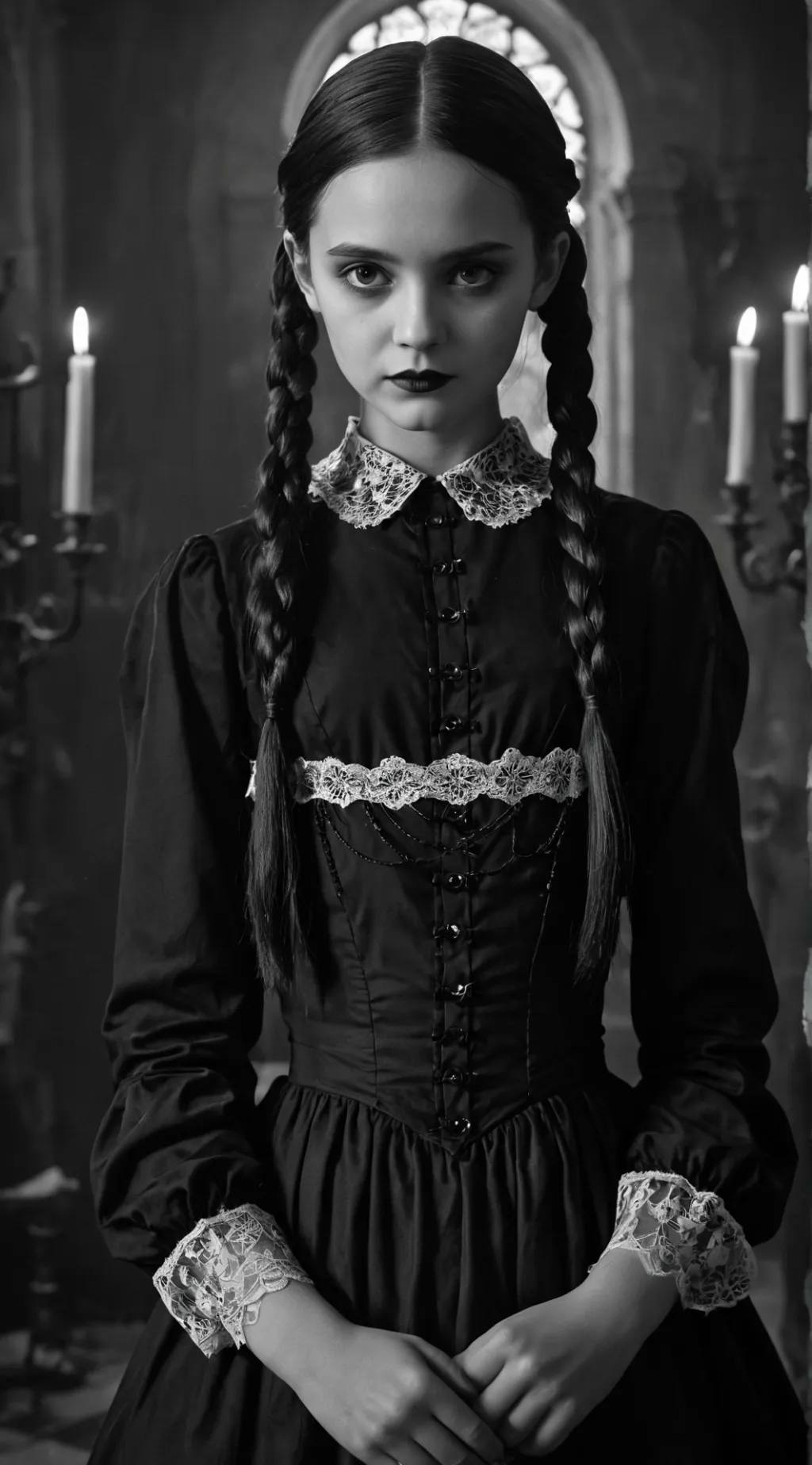 ai character: Wednesday Addams background