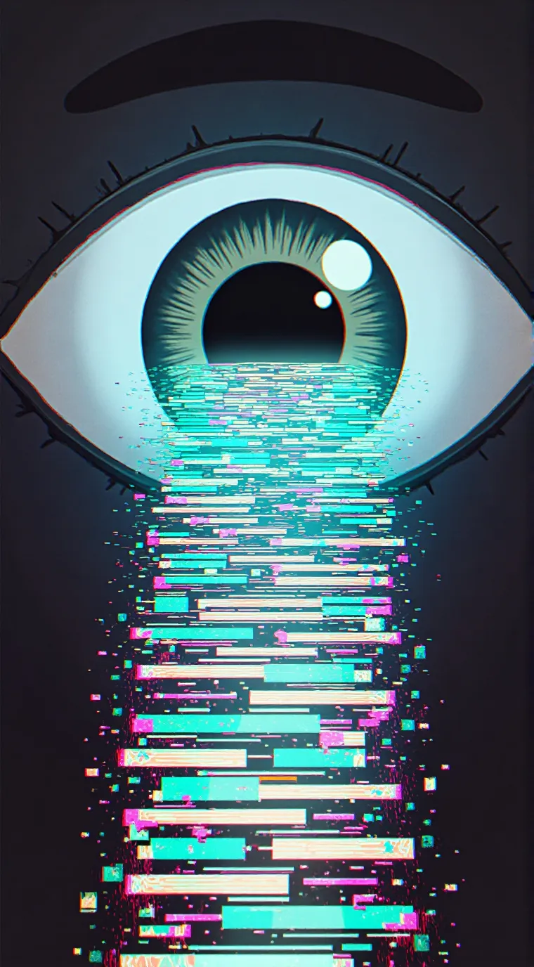 ai character: Dondo world glitch background