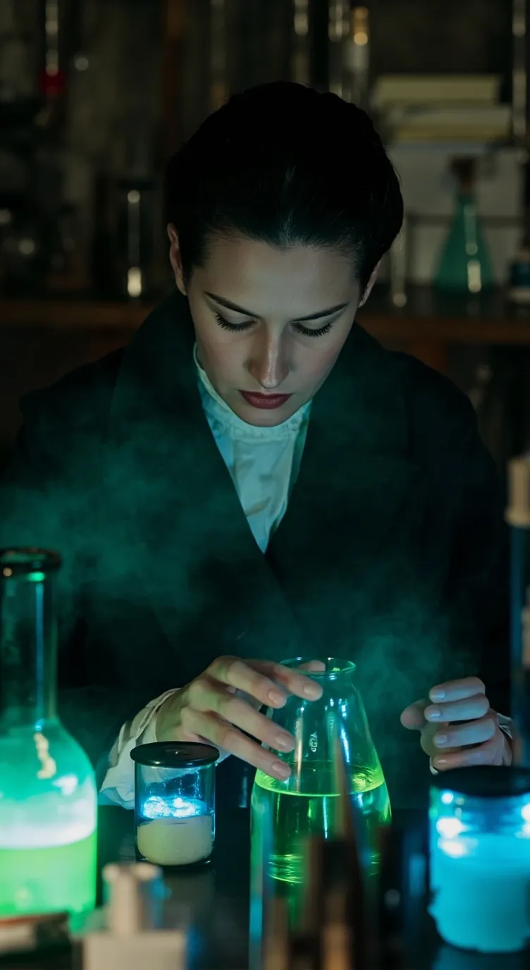 ai character: marie Curie  background