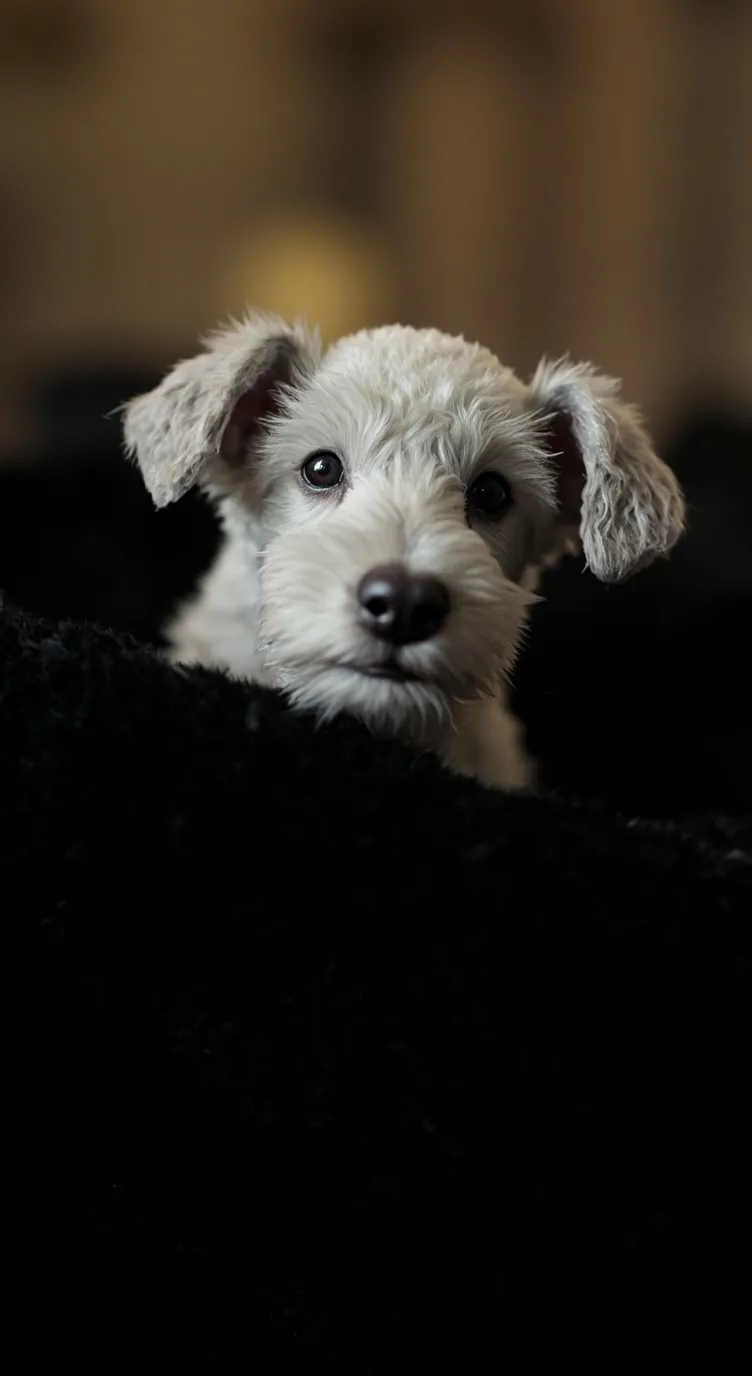 ai character: tiny bedlington  background