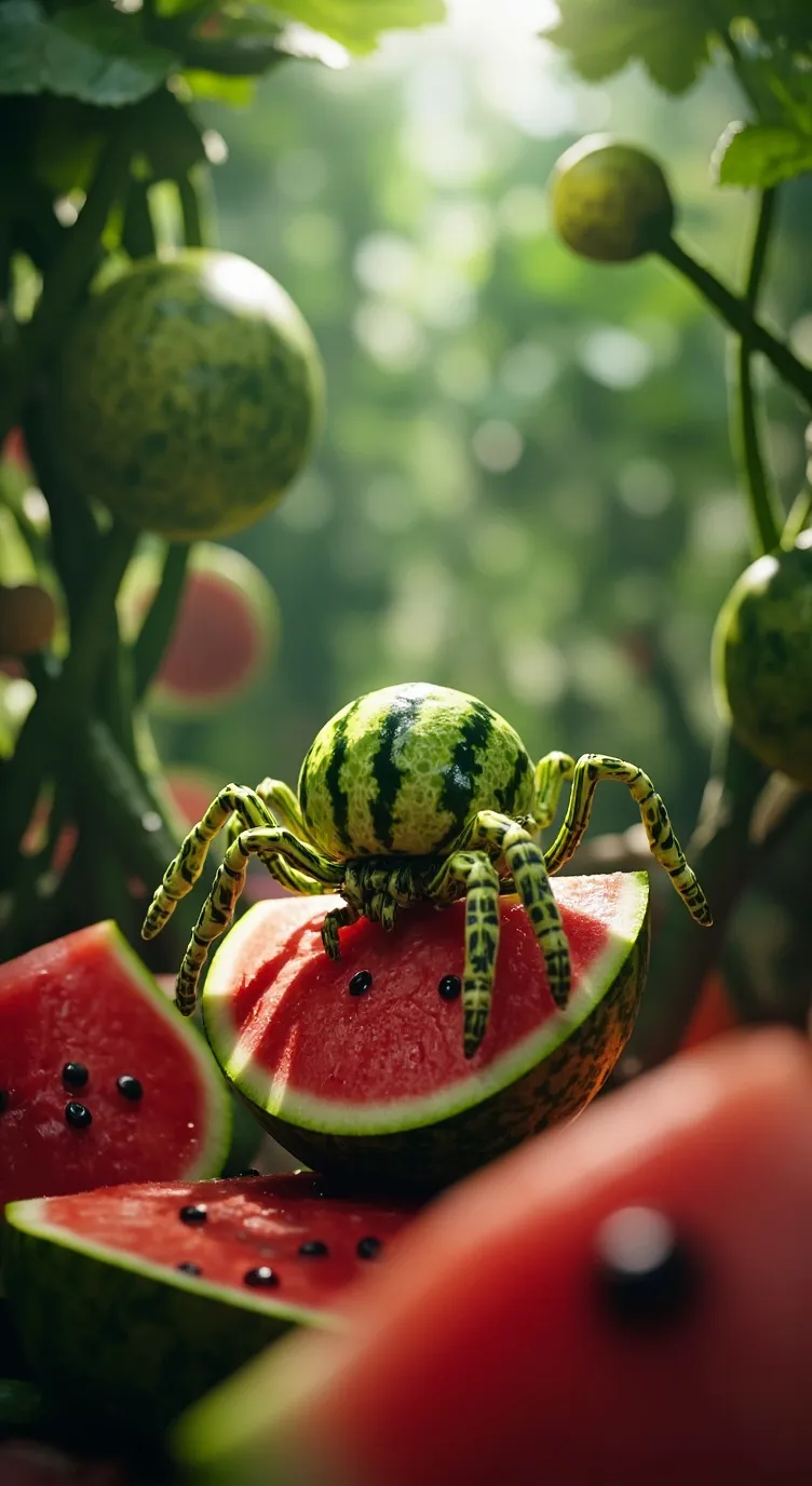 ai character: watermelon spider background