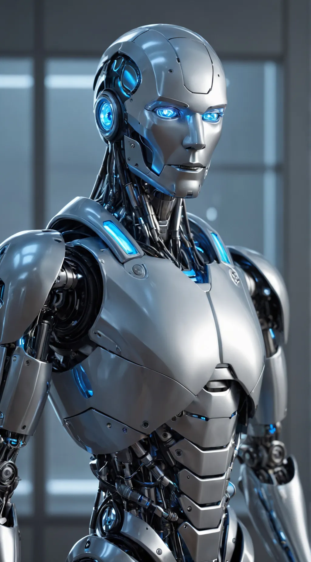 ai character: male ai helper  background