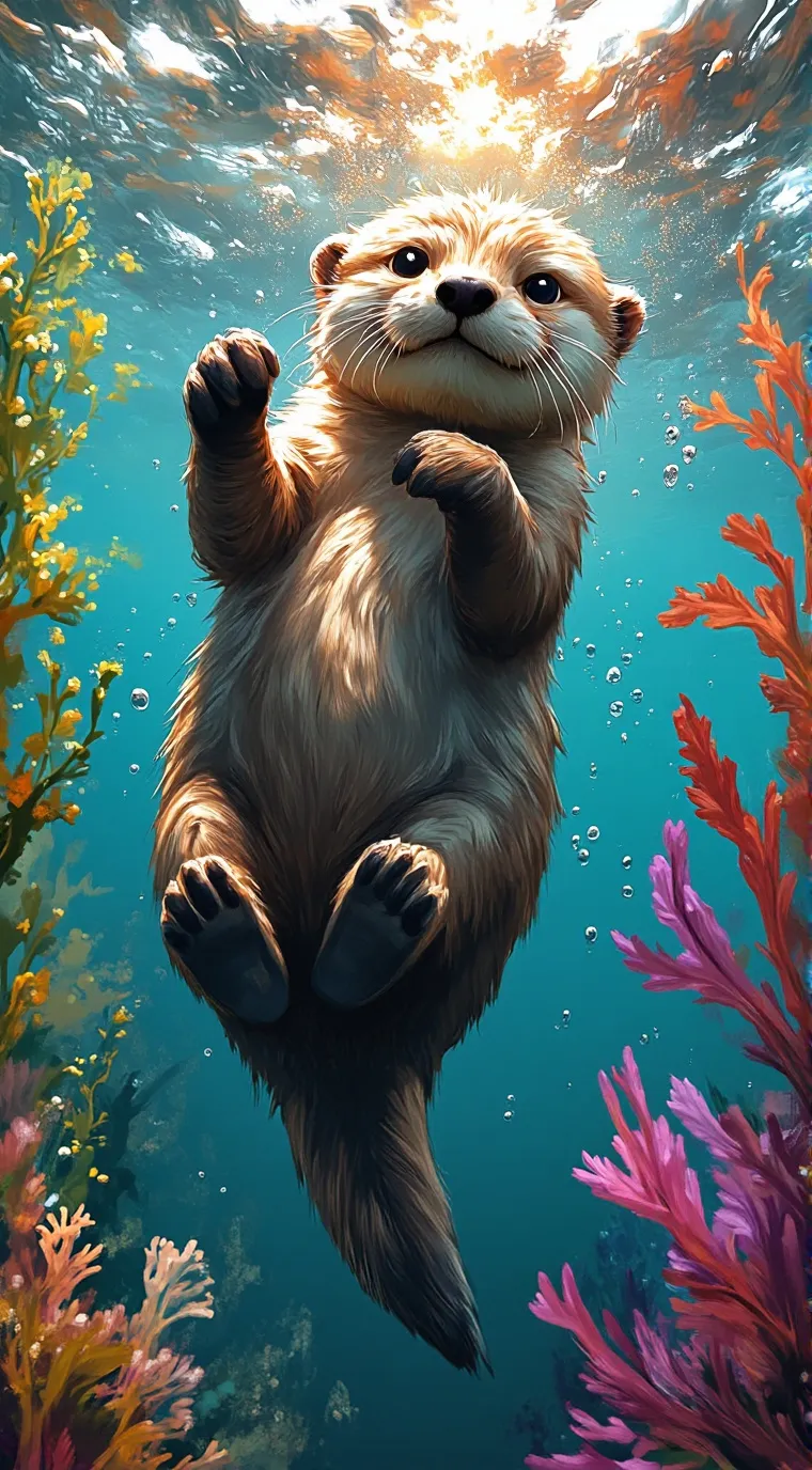 ai character: otter enclosure  background