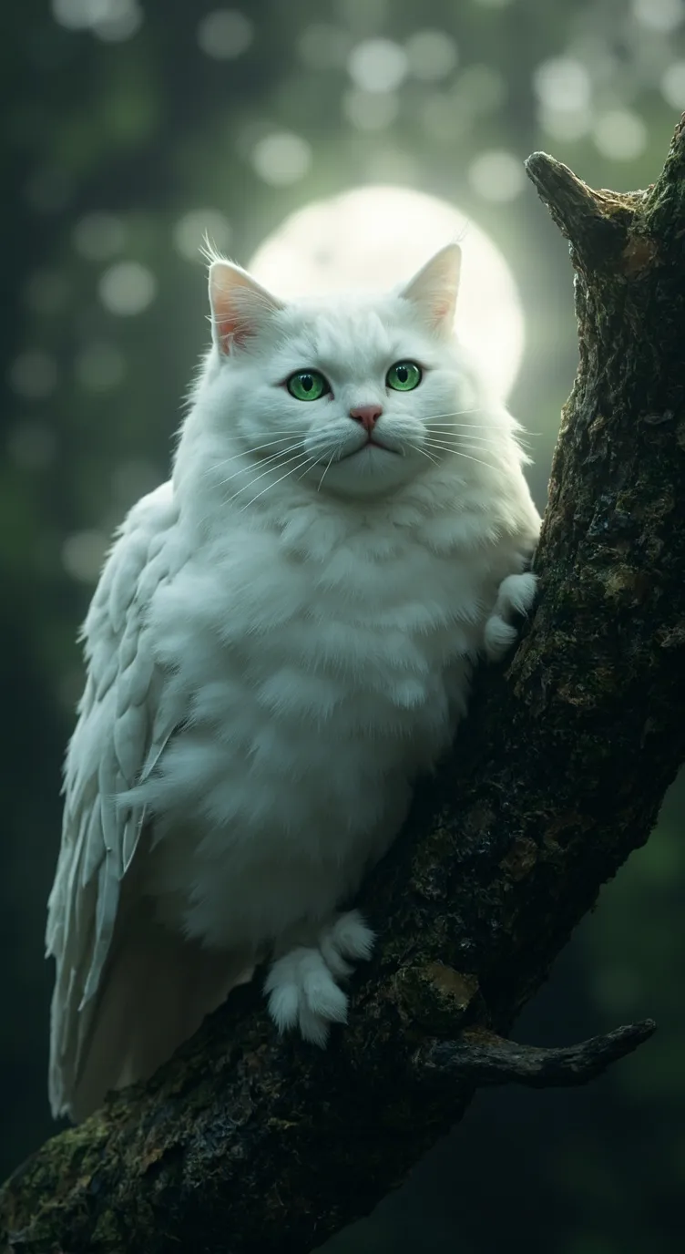 ai character: Meowl Blanco background