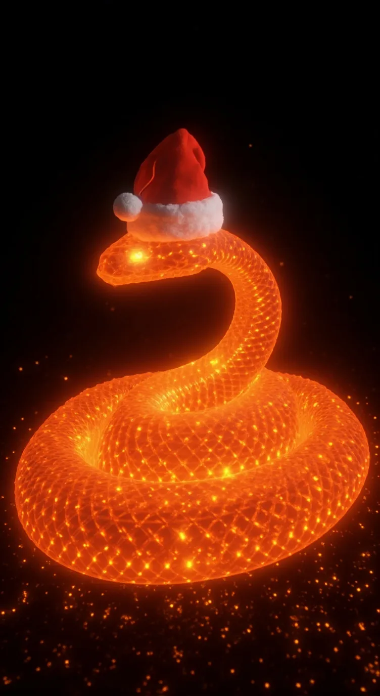 ai character: Christmas snake background