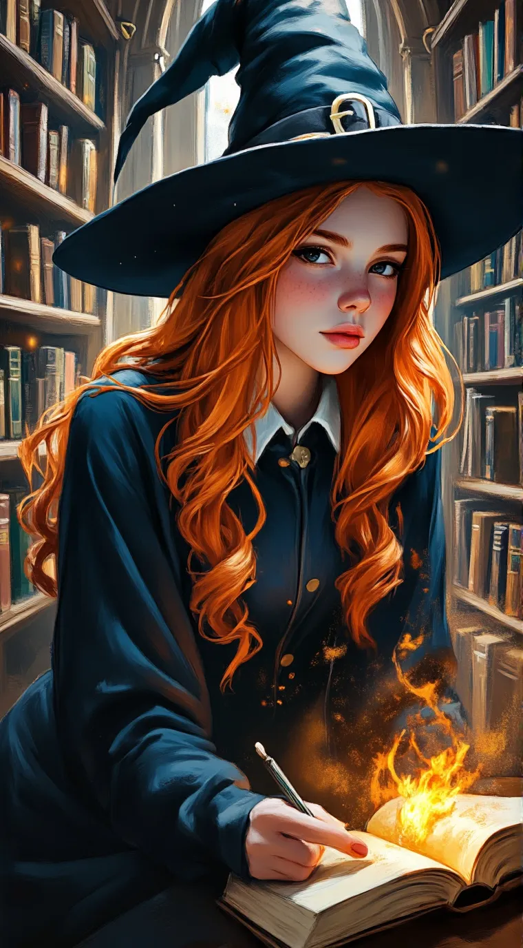 ai character: witch girly background