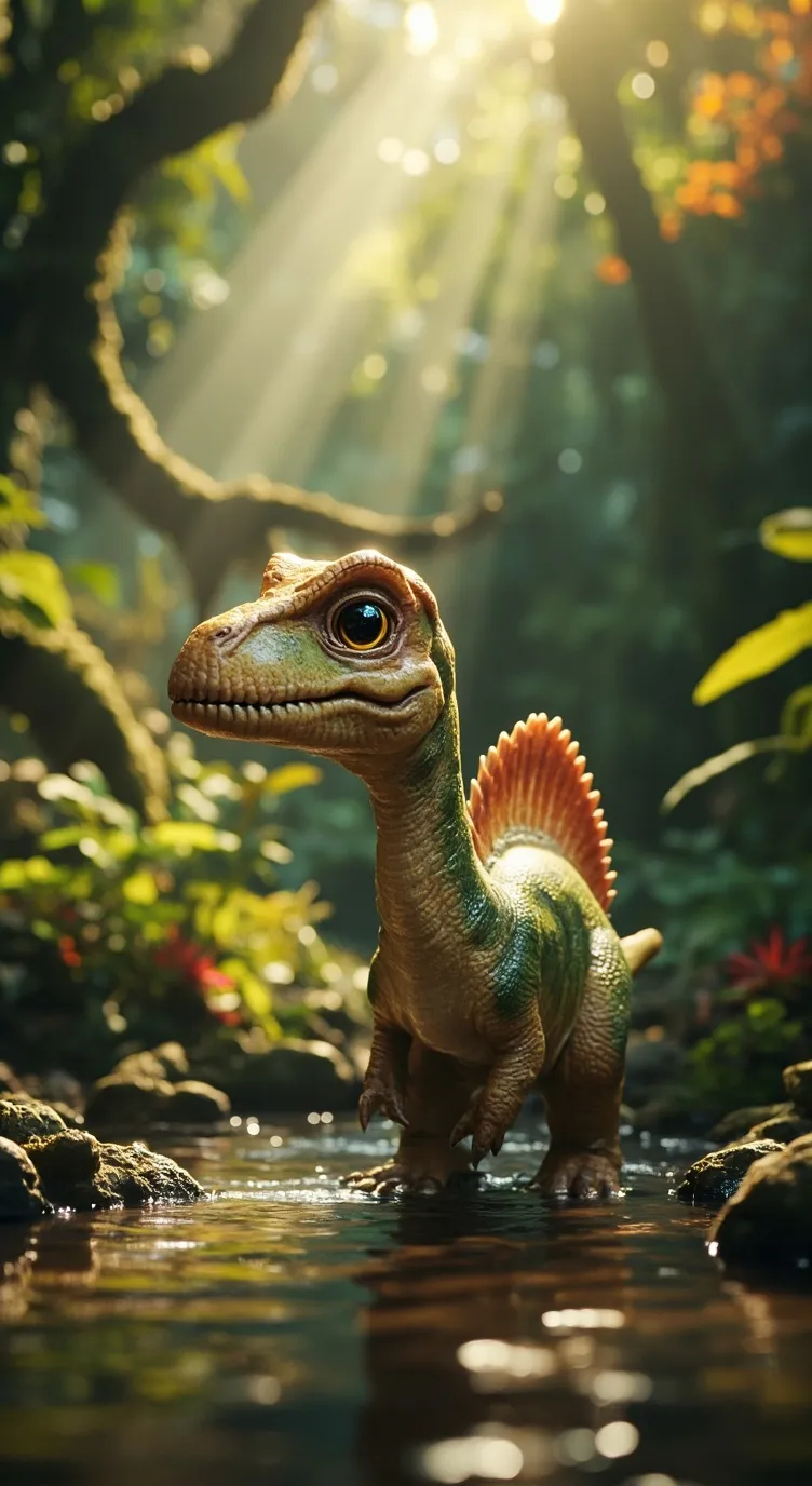 ai character: Spinosaurus baby background