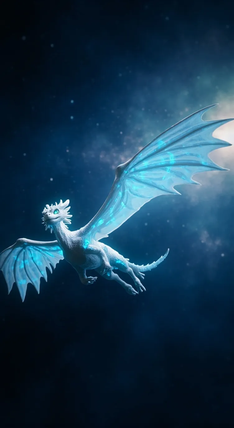 ai character: Moon dragon background