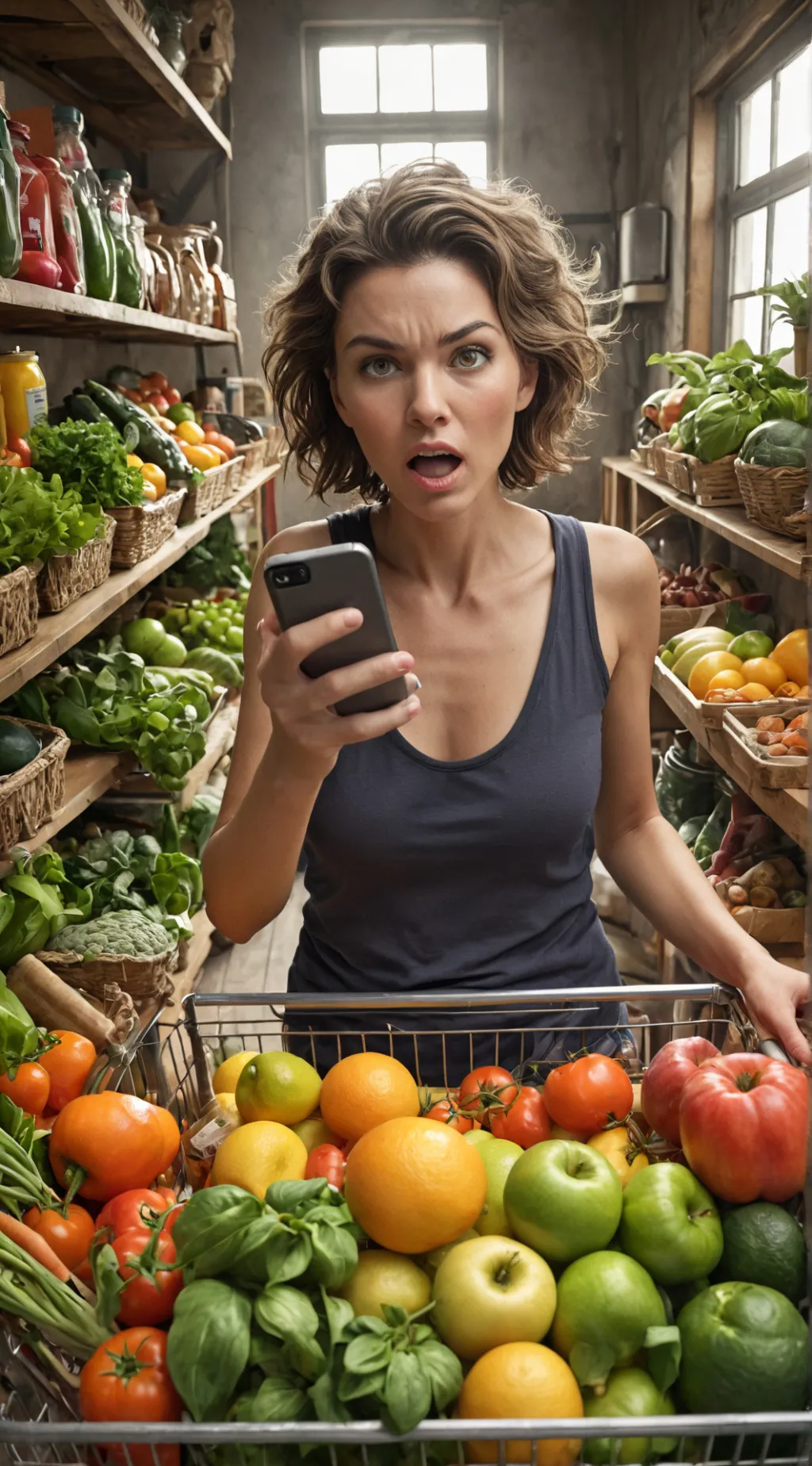 ai character: The Grocery Golem background