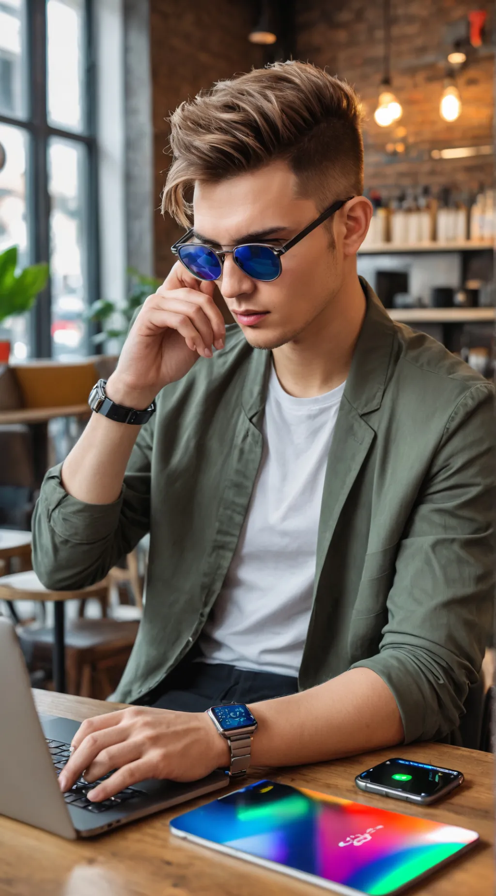 ai character: The Blockchain Barista background