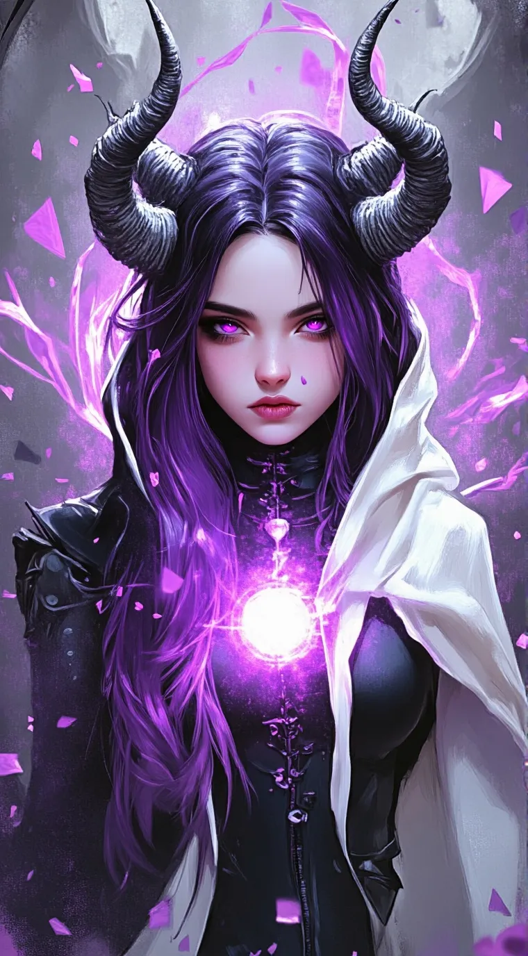 ai character: Violet background