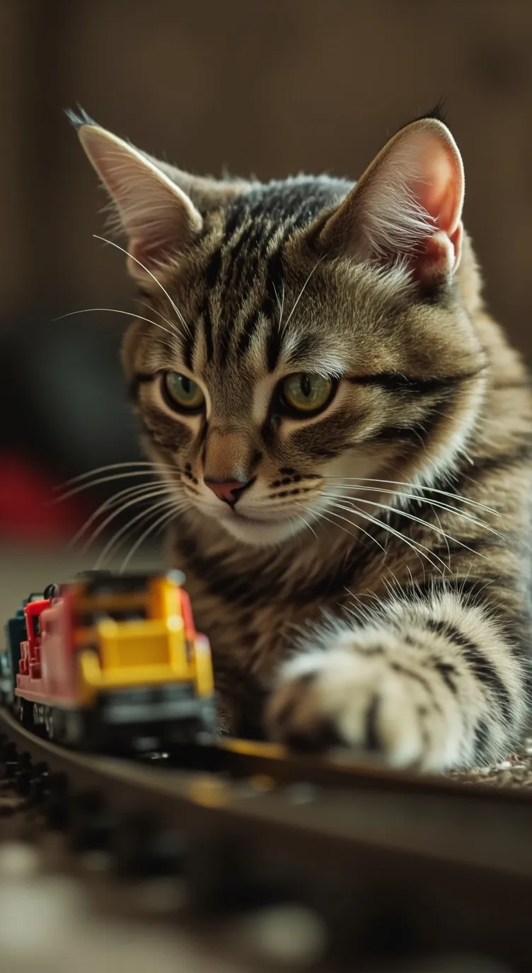 ai character: Bob the train cat background