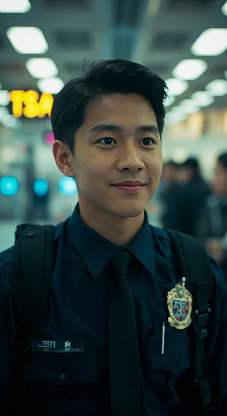 ai character: the cute TSA agent background