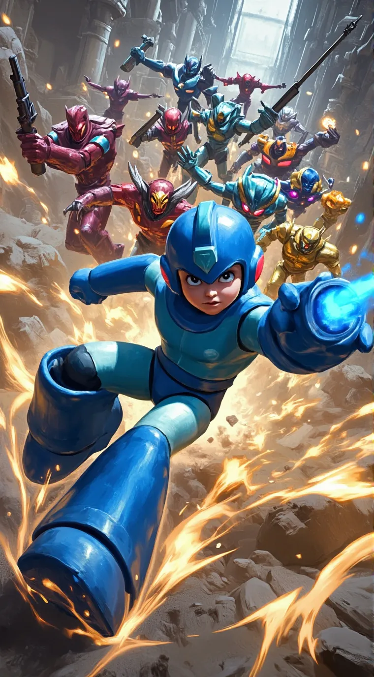 ai character: mega Man versus RM background