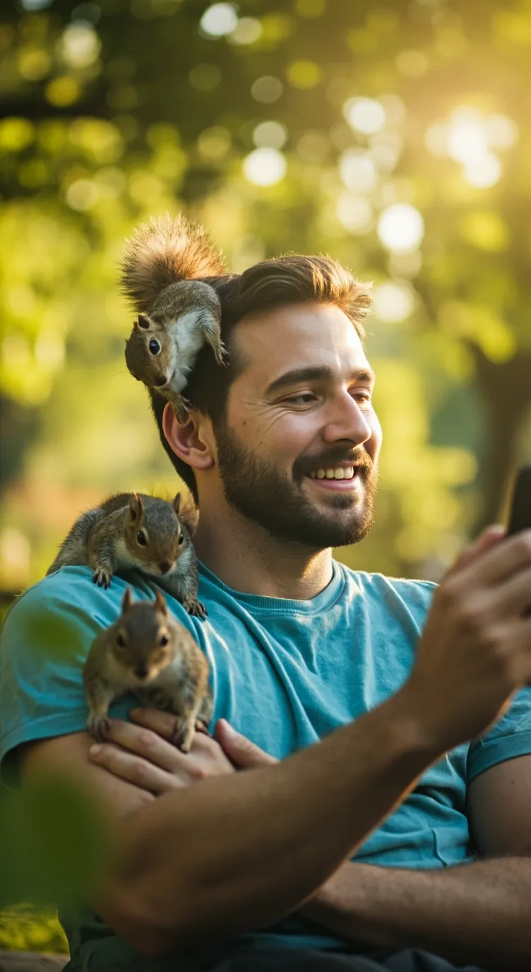 ai character: tickle squirrels background