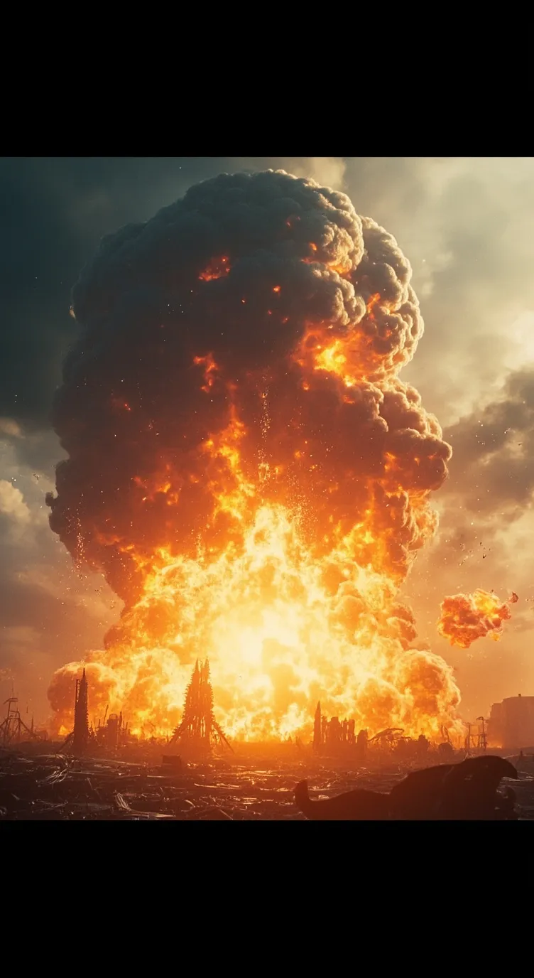 ai character: explosion background