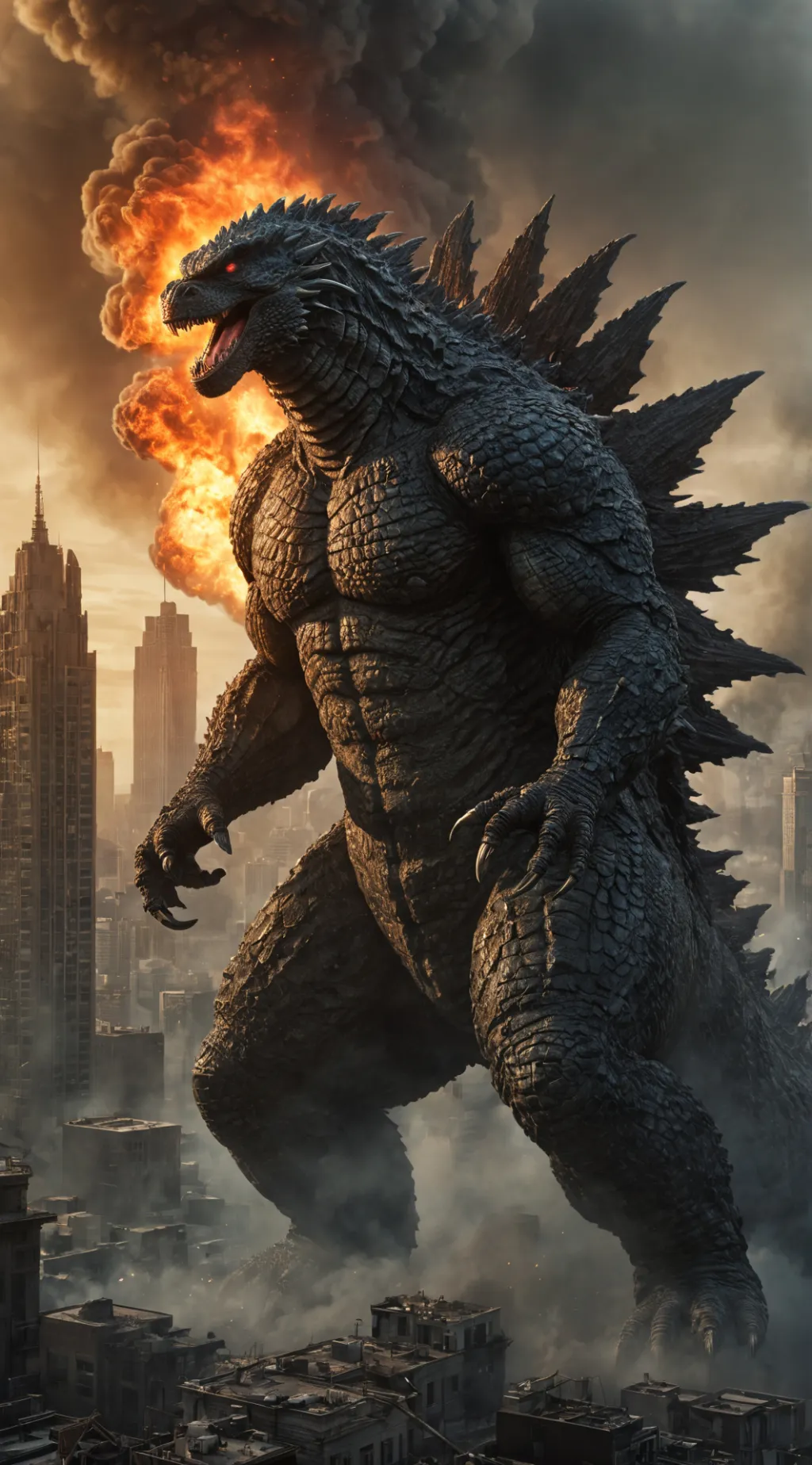 ai character: Godzilla background