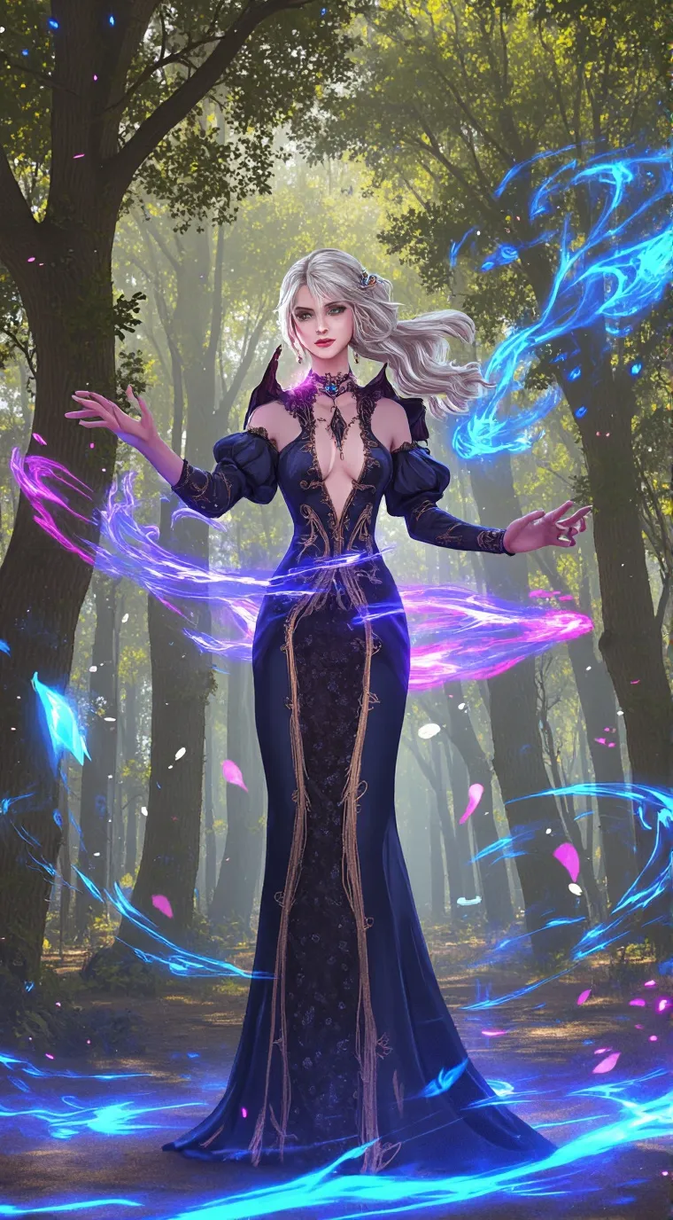 ai character: Leah Merlin  background