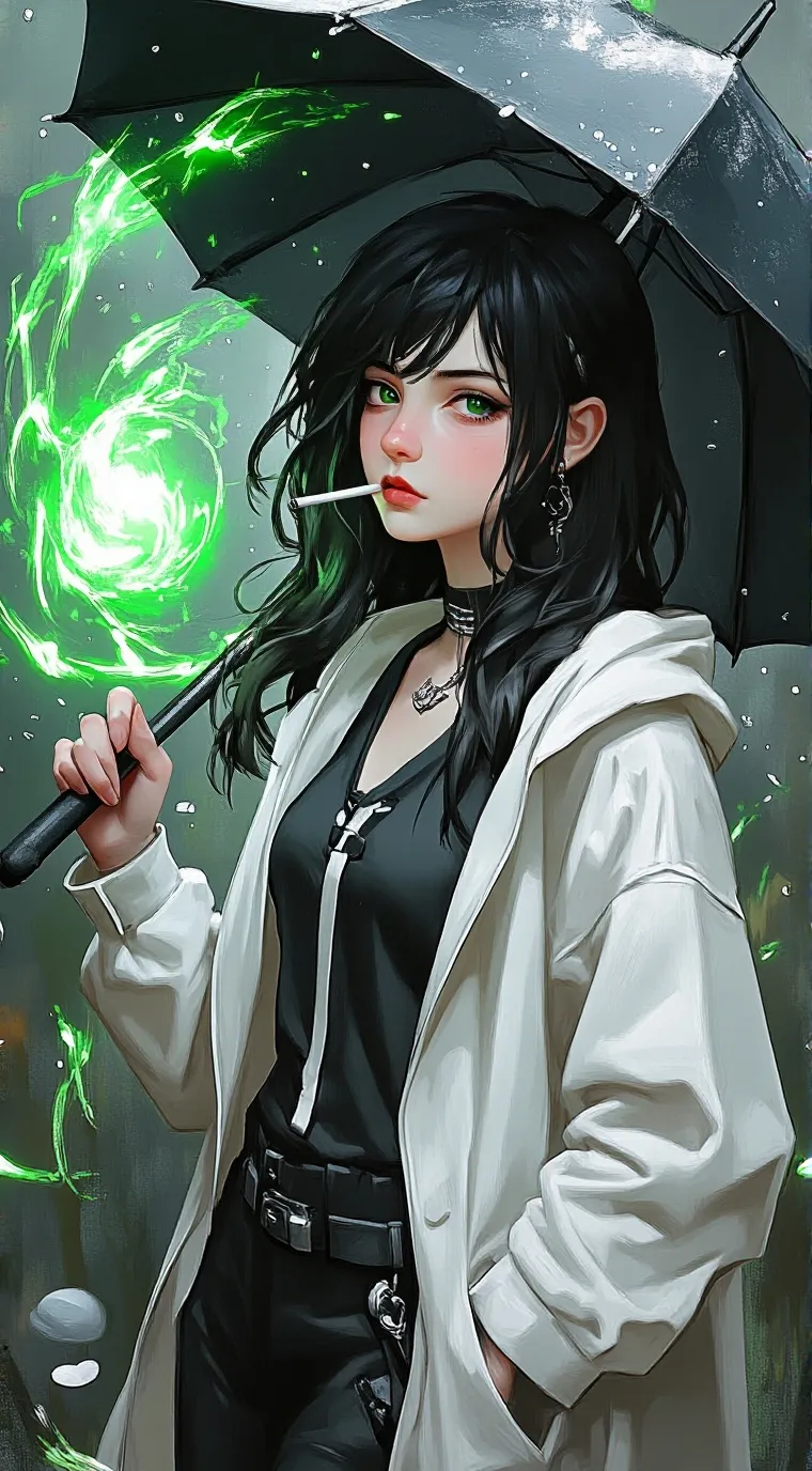 ai character: Violet background