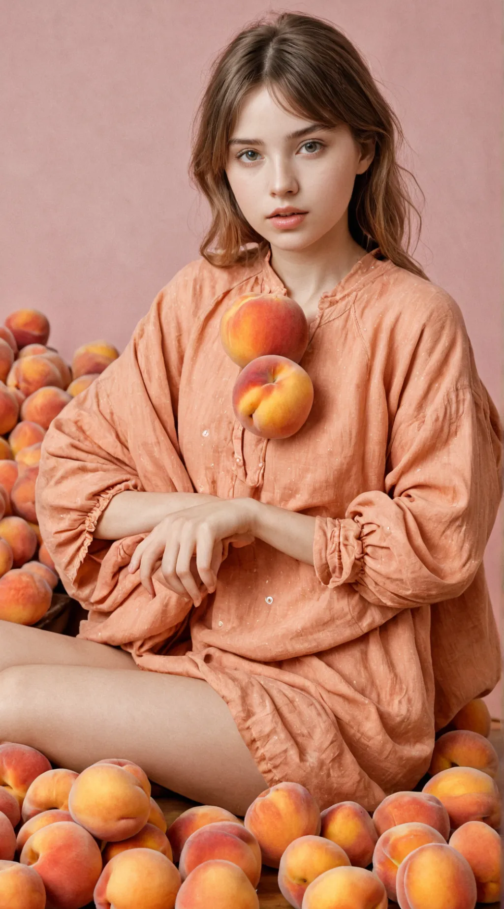 ai character: Peach girl background