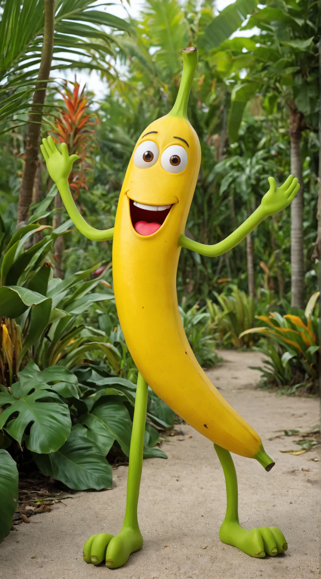 ai character: Banana background