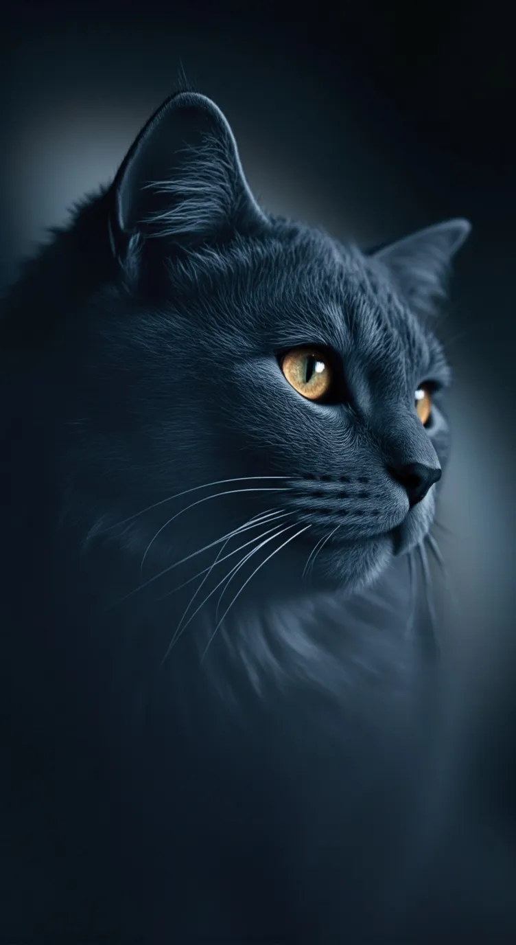 ai character: An blue cat background