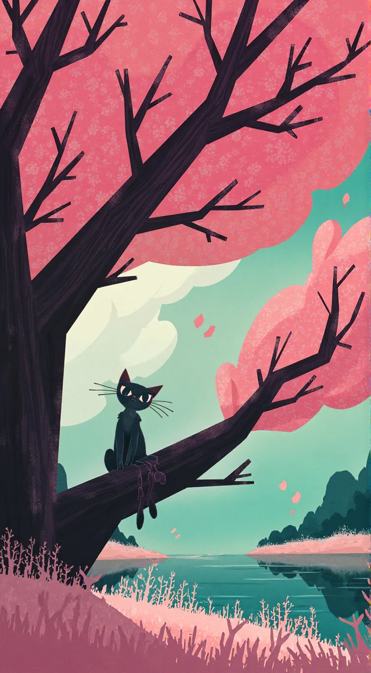 ai character: Just a black cat background