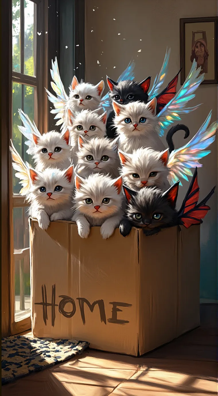 ai character: 10 котят background