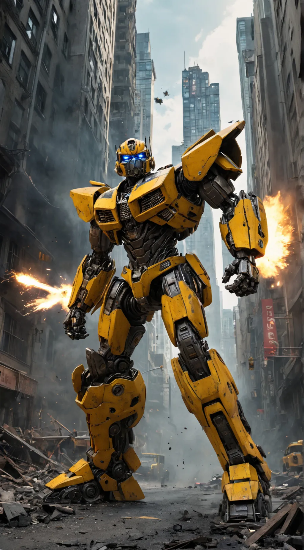 ai character: bumblebee  background