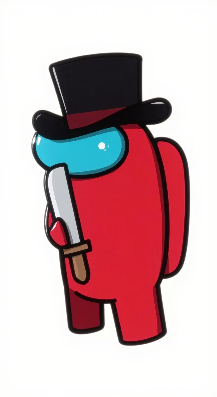 ai character: among us rojo background