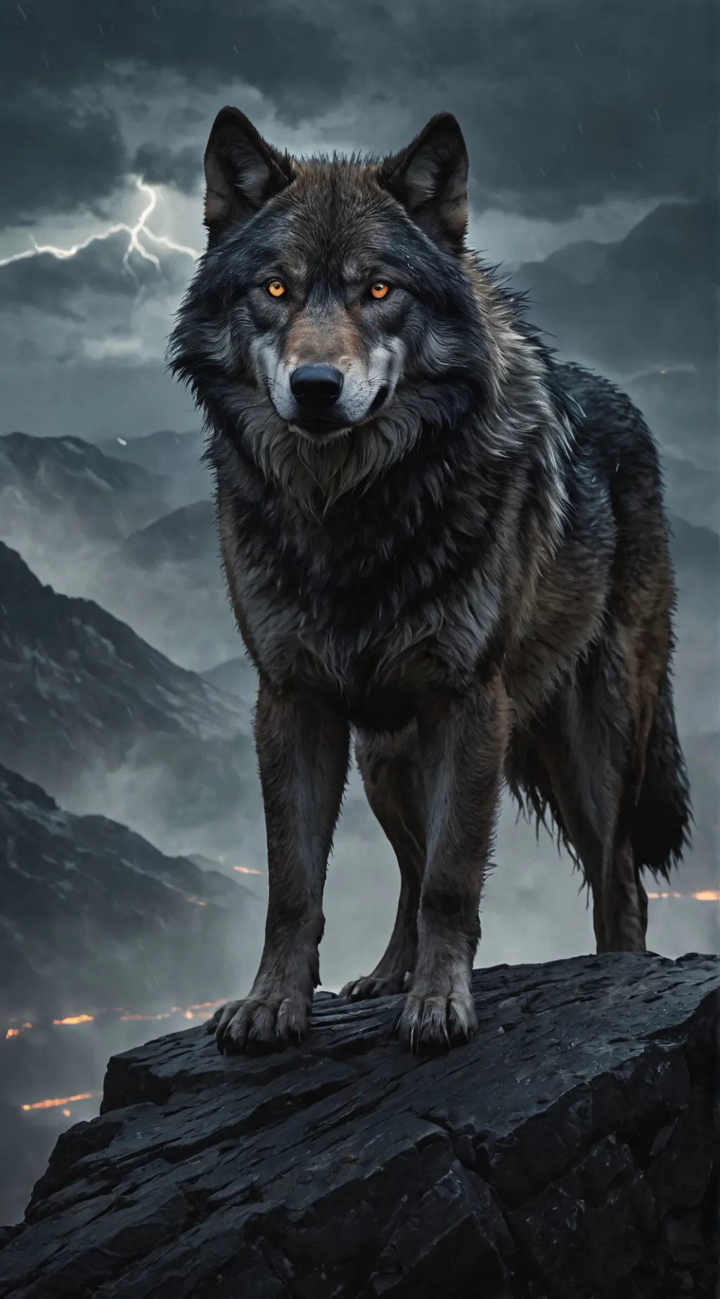 ai character: wolf zoo background