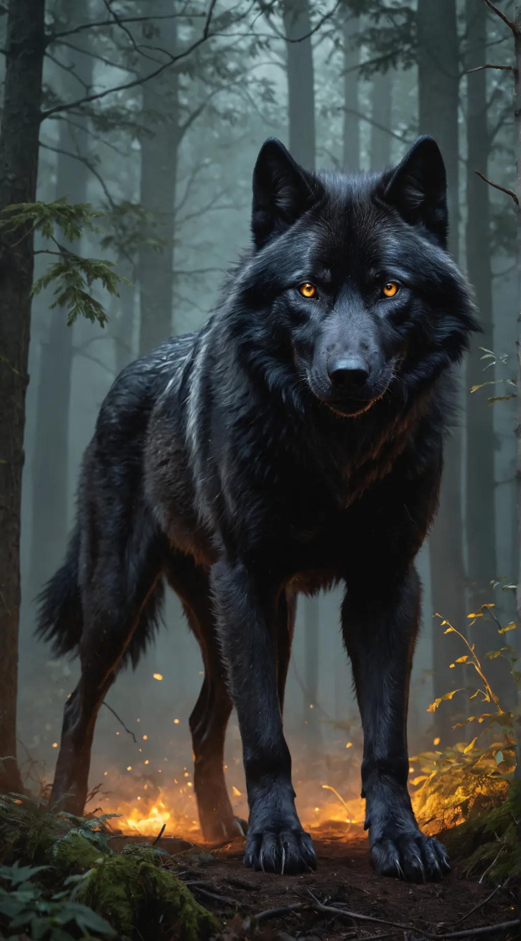 ai character: wolf zoo background