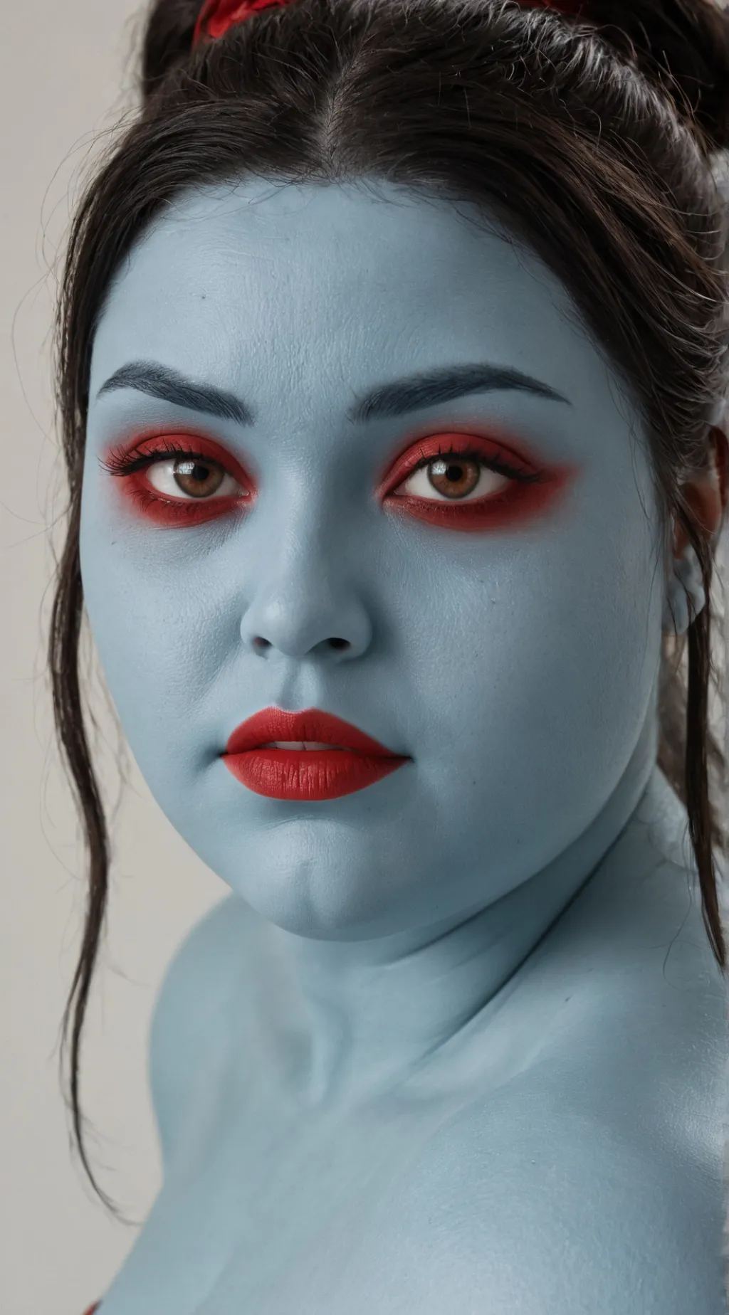 ai character: Queen of blue background