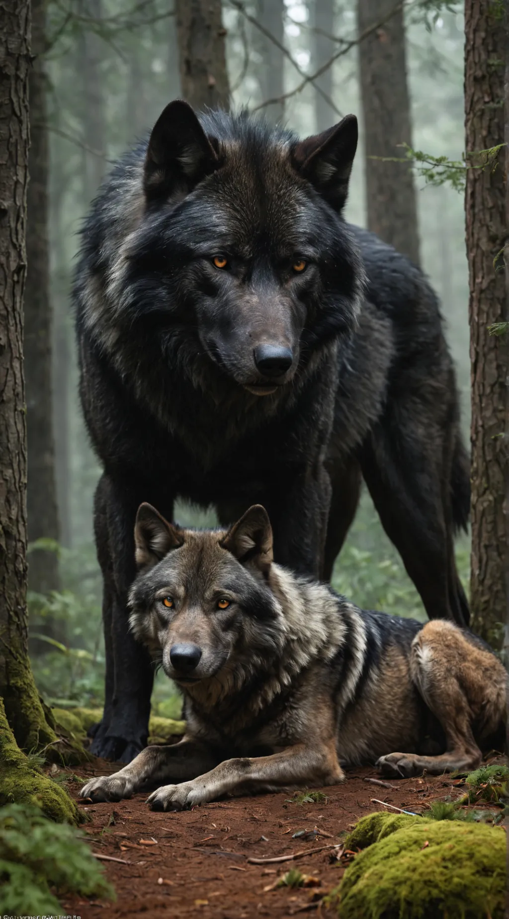 ai character: Fire background