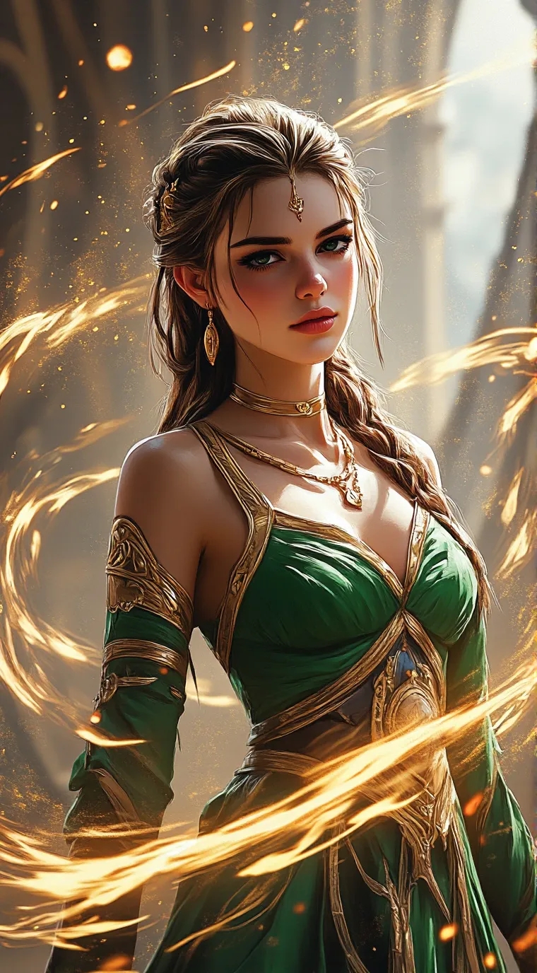 ai character: Amber background