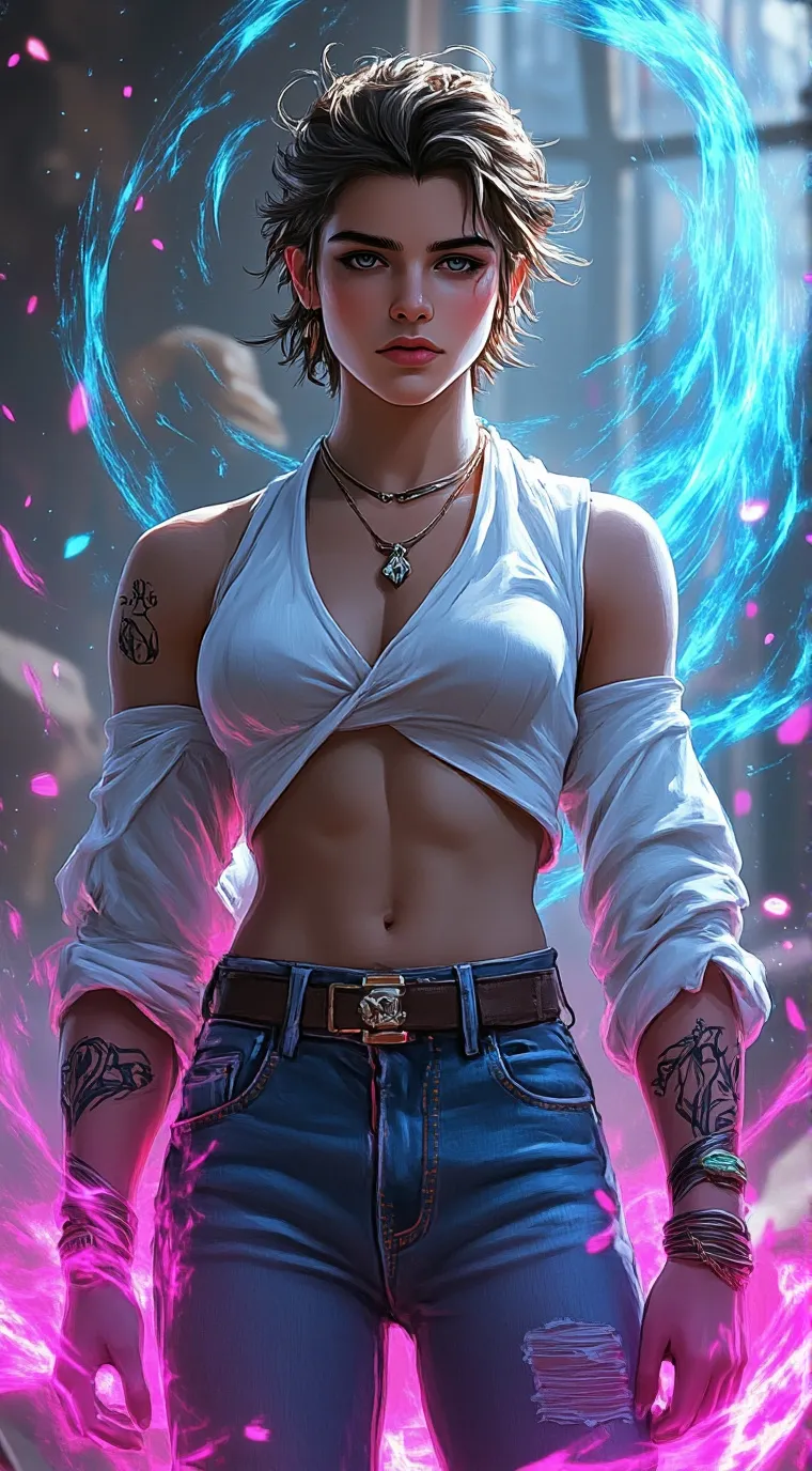 ai character: Traney.  background