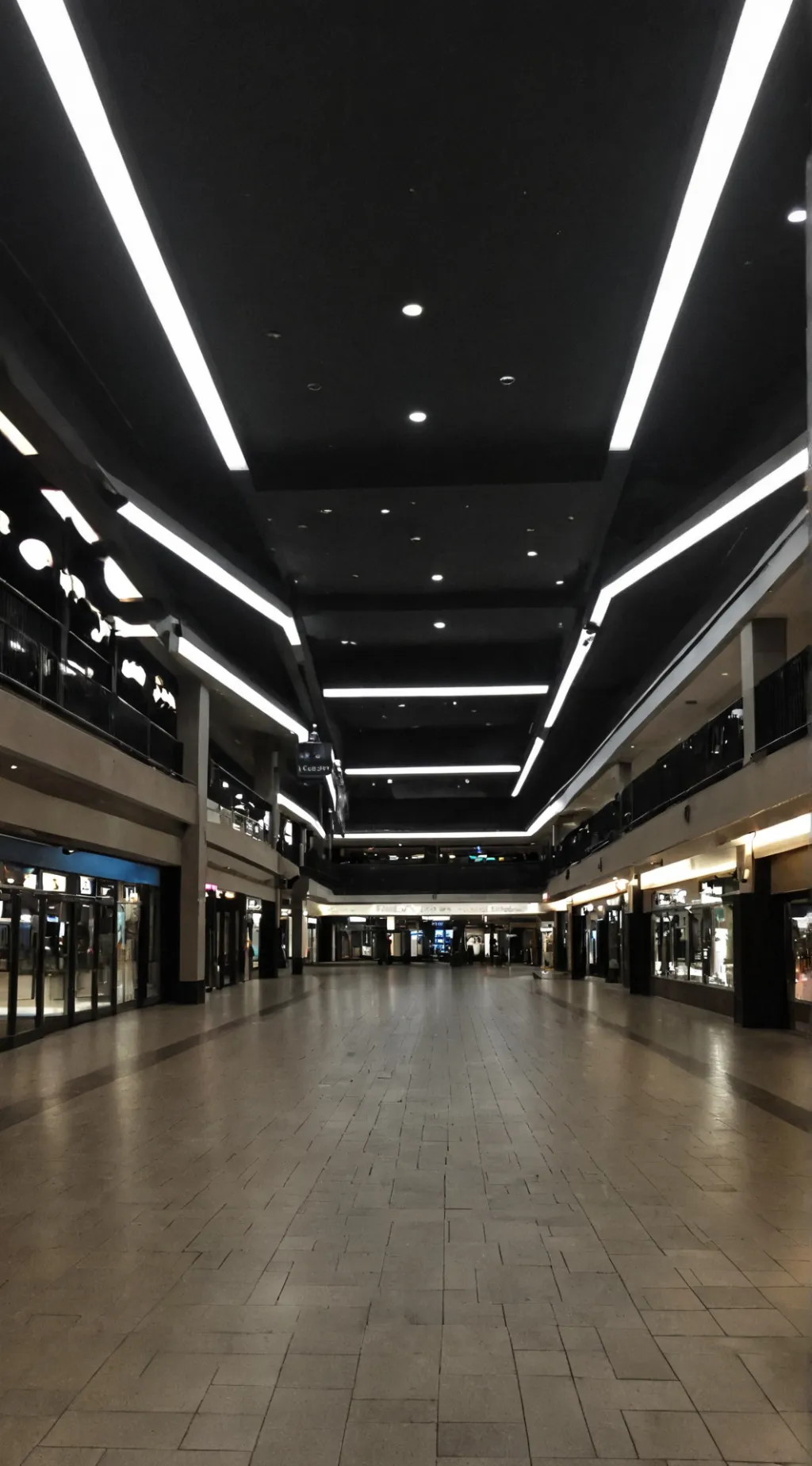 ai character: Empty Mall background