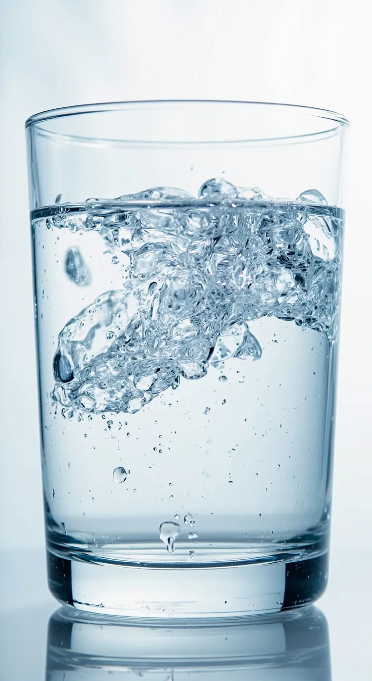 ai character: Glass of water background