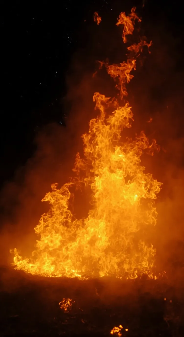 ai character: Dw HQ is burning background