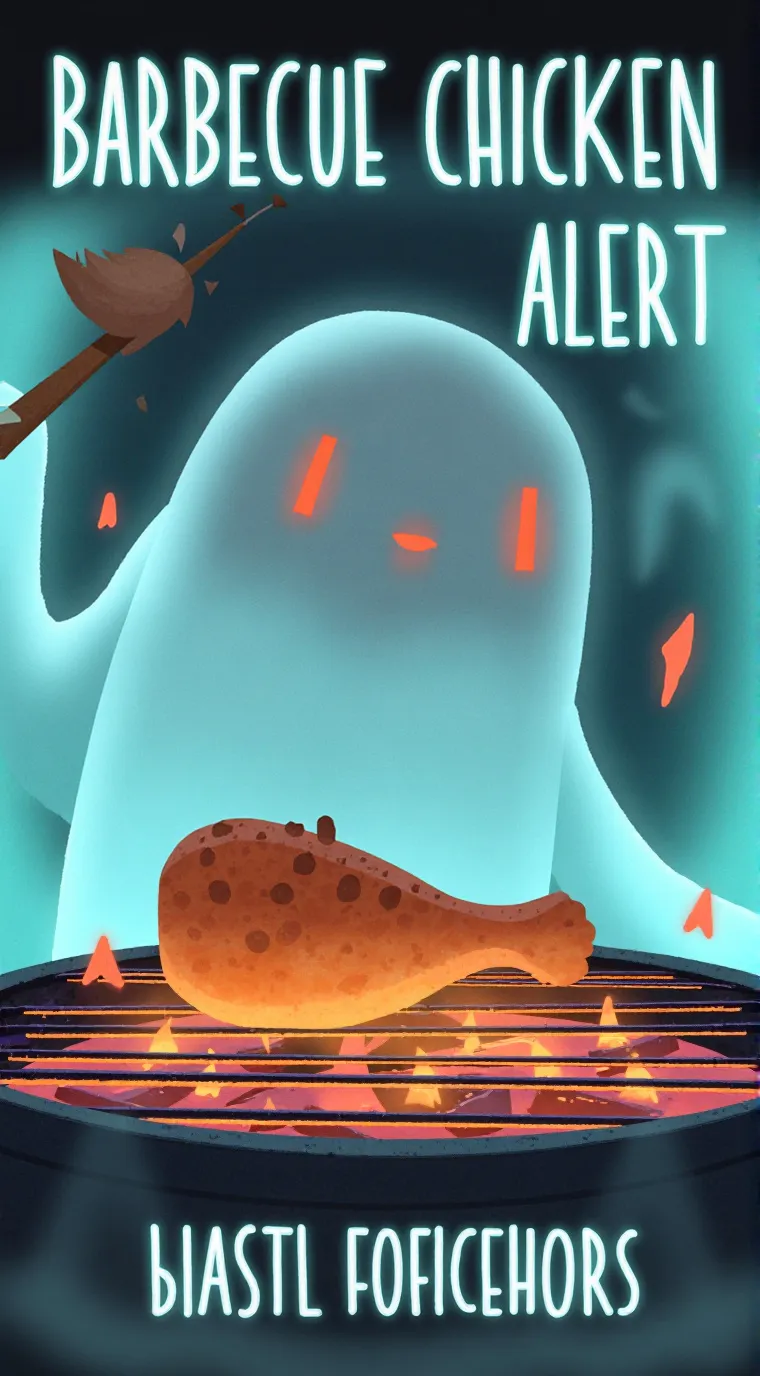 ai character: Barbecue chicken  background