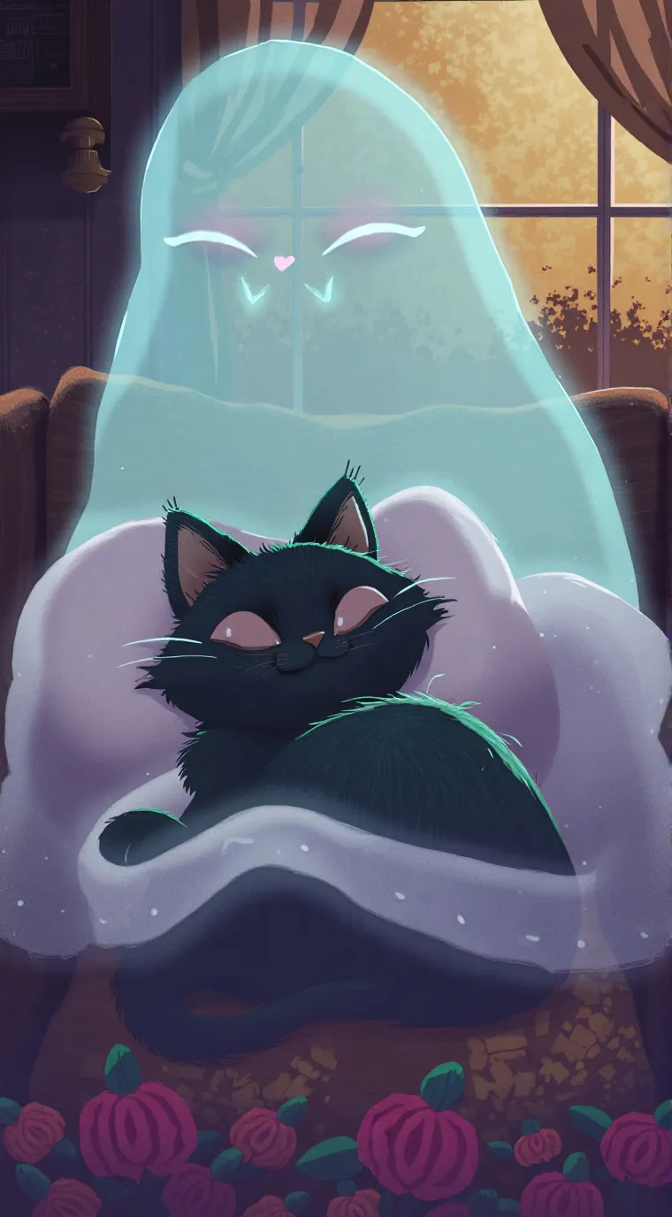 ai character: Black cat background