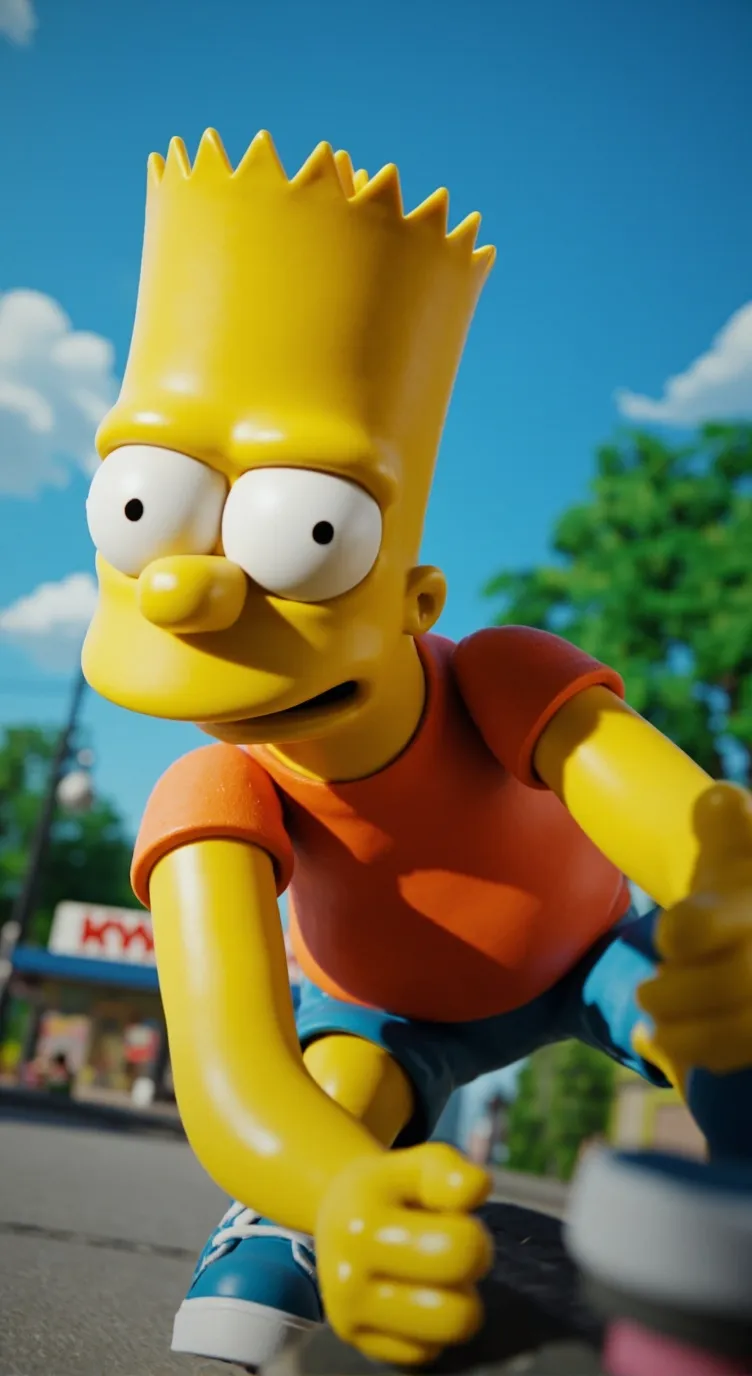 ai character: Bart Simpson  background