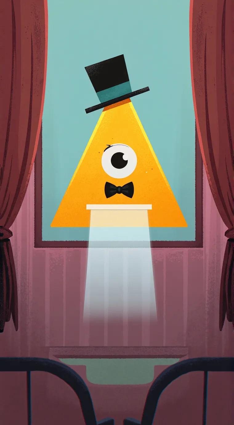 ai character: bill cipher in hel background