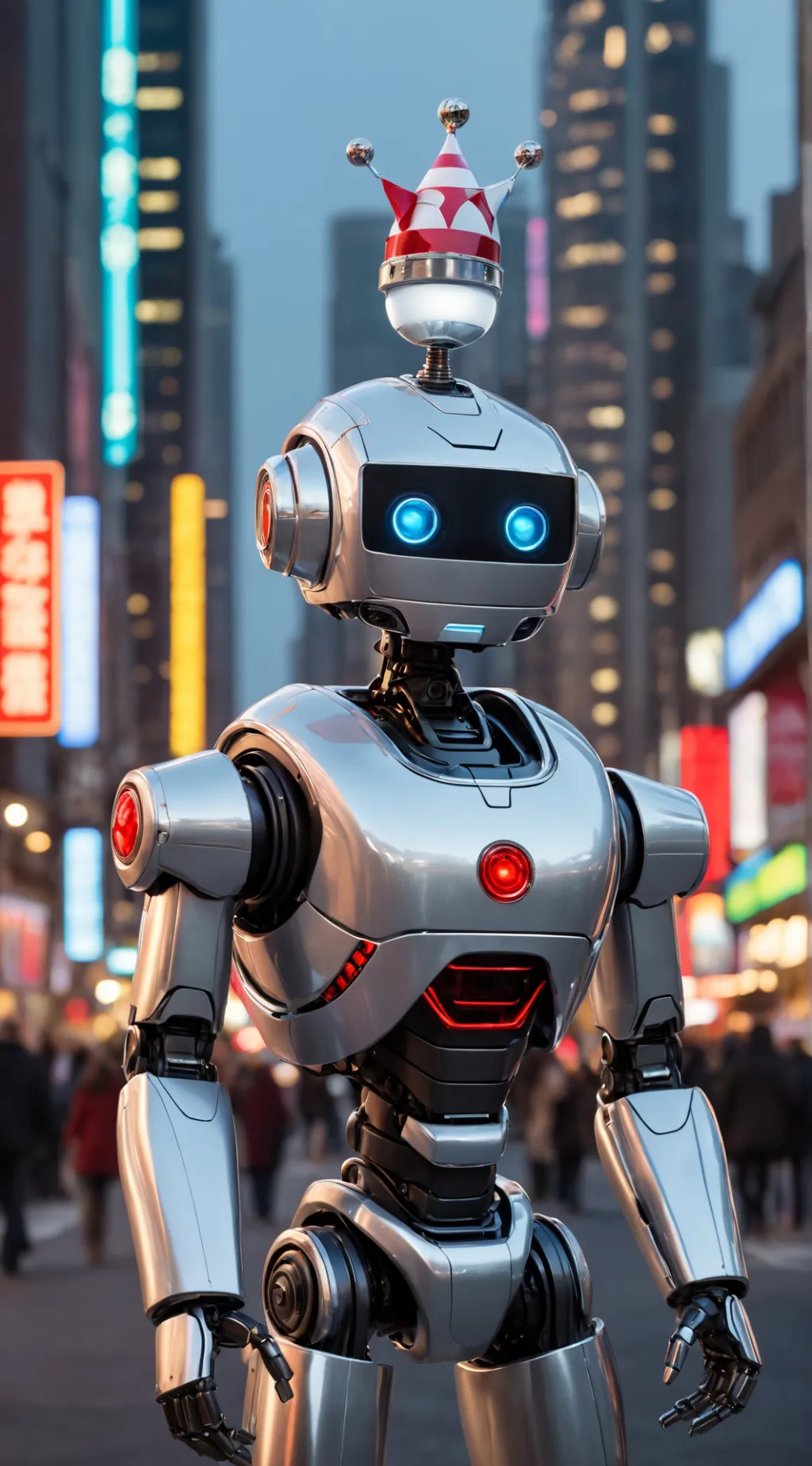 ai character: Robot Claus background