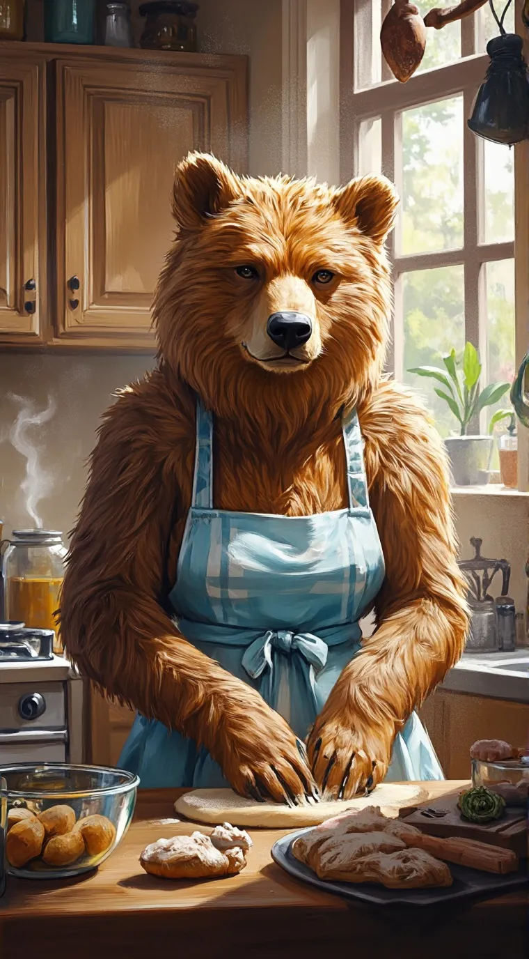 ai character: bear mom background