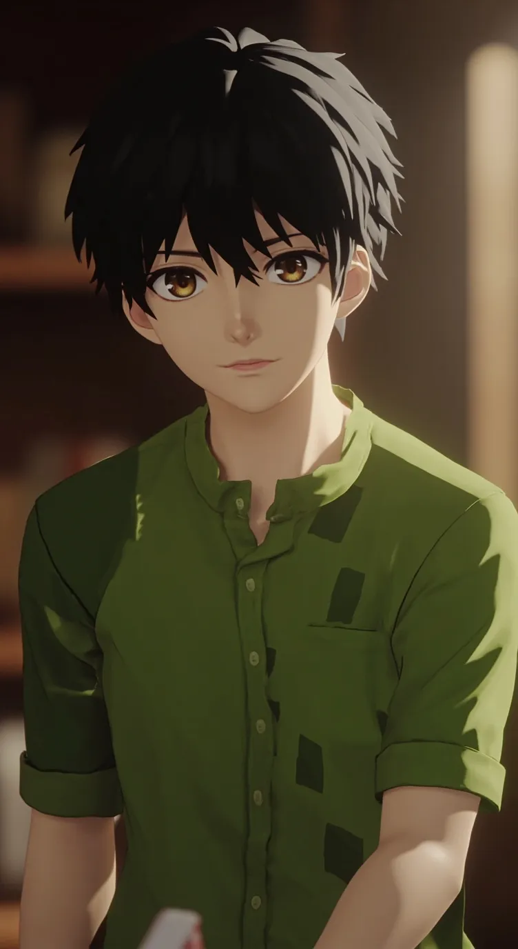 ai character: tsuyoshi mukouda💚 background