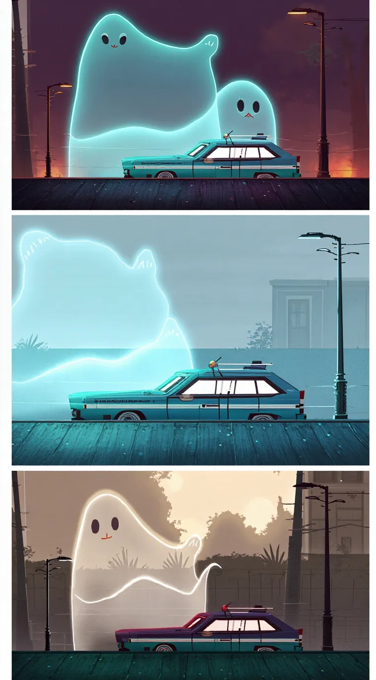 ai character: Ghost car background