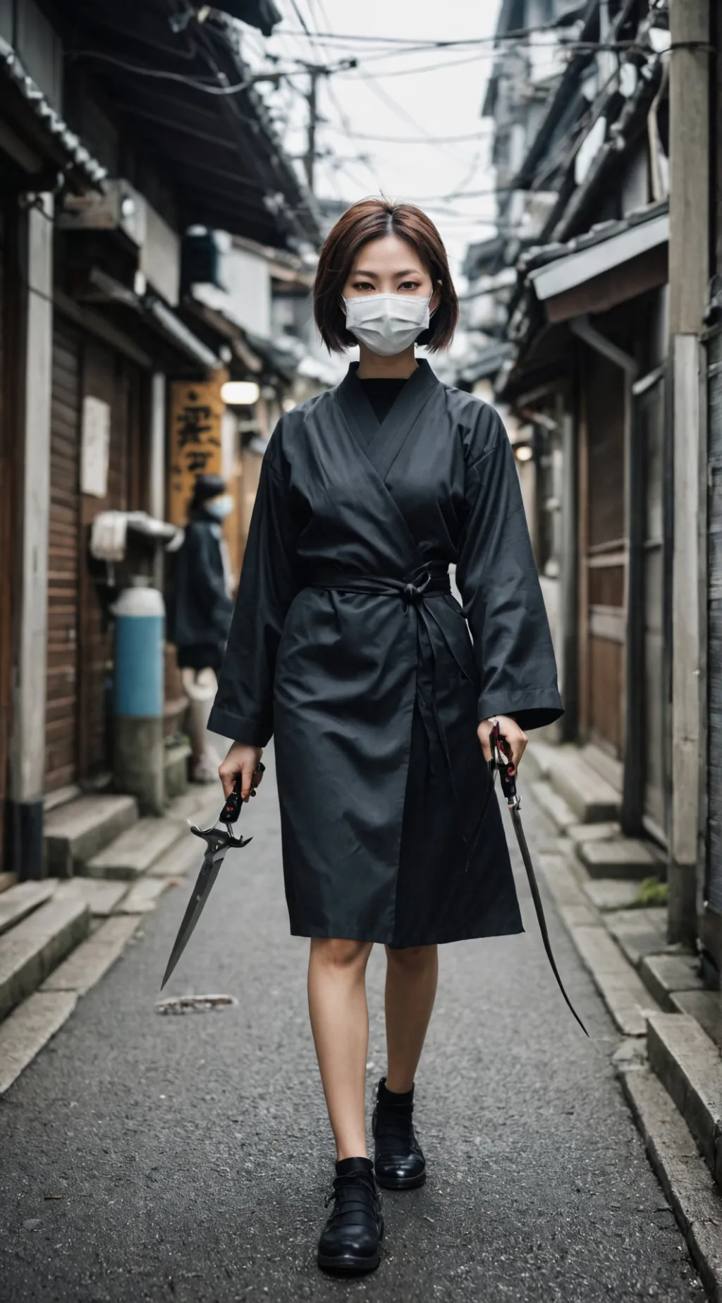 ai character: Kuchisake Onna  background