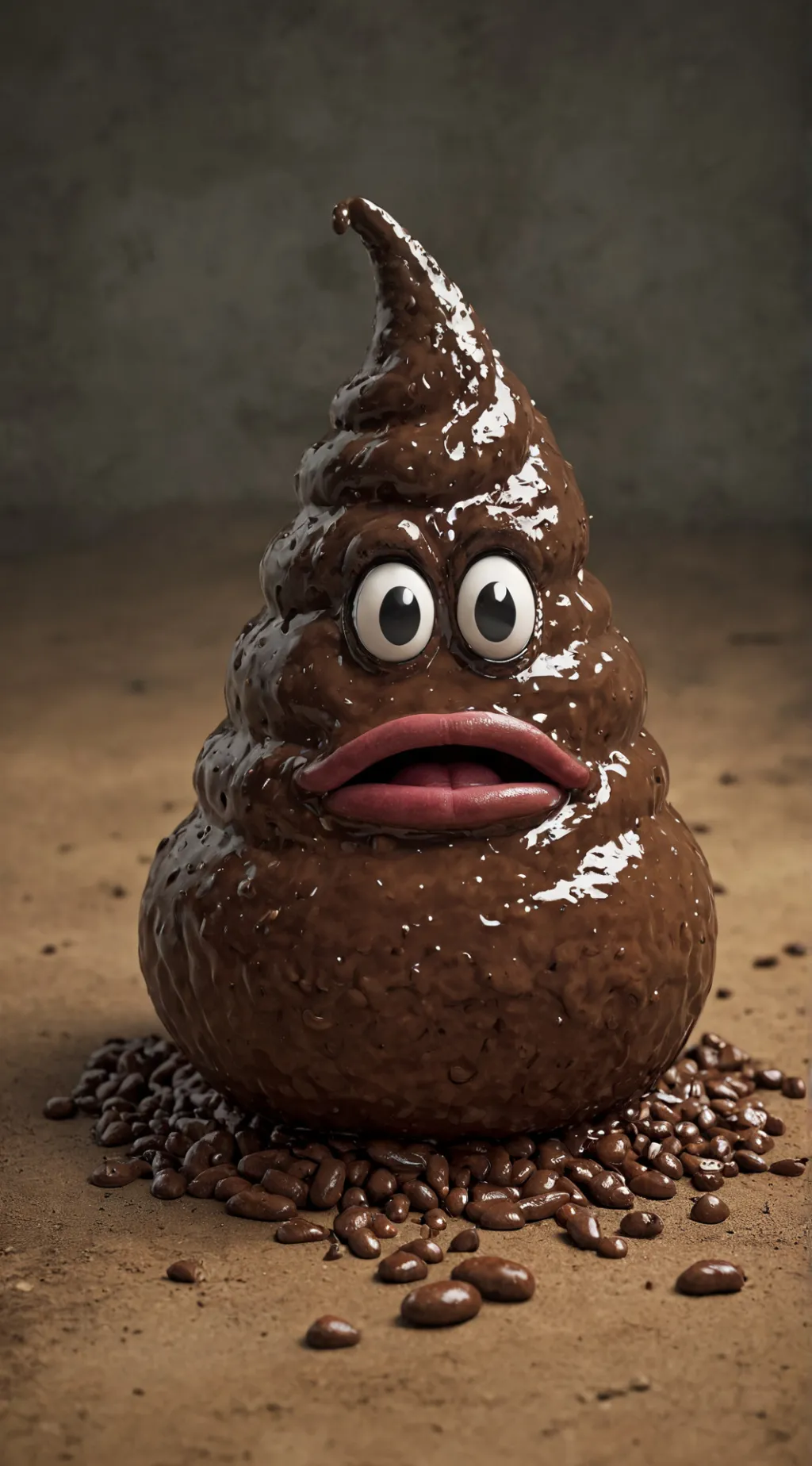 ai character: Evil poop  background