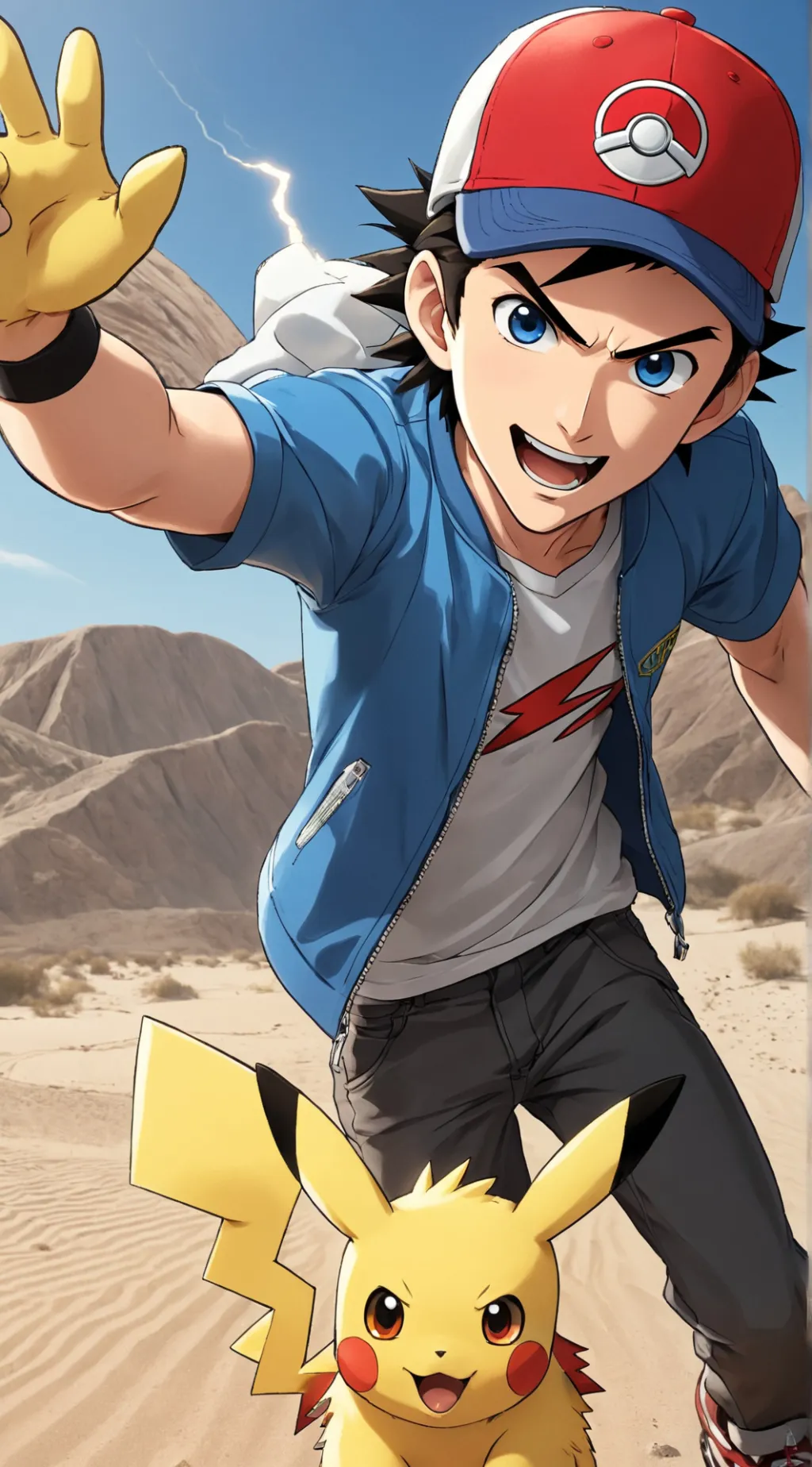 ai character: Ash Ketchum background